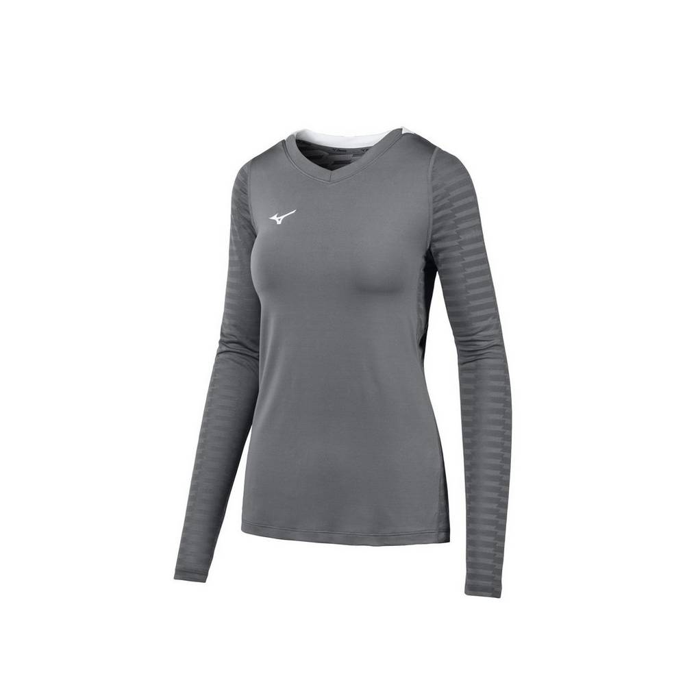 Womens Mizuno United Long Sleeve Jersey Grey Philippines (GALSHX736)